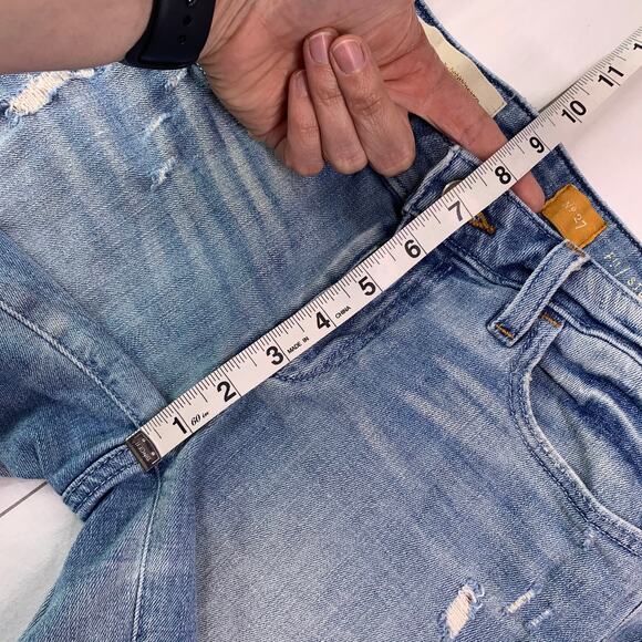 Anthropologie Pilcro & the Letterpress Shorts Womens 27 Blue Stet Denim Distress - Picture 9 of 11